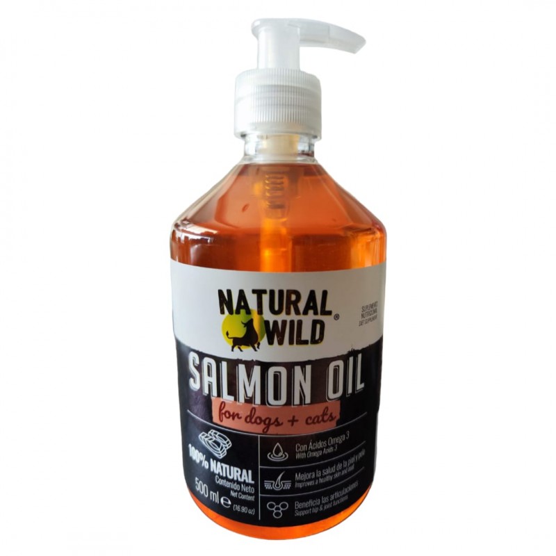 Naku Salmon Oil - Aceite de salmón para perros y gatos.