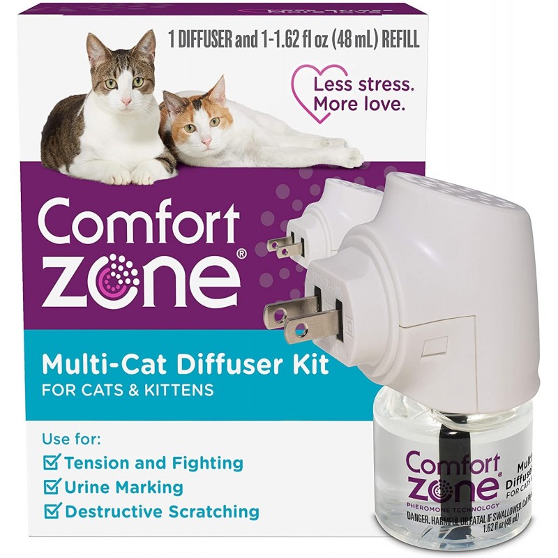 Difusor calmante para gatos, paquete de 2 unidades, kit de iniciación  calmante para gatos, difusor de feromonas para gatos, kit difusor calmante  para