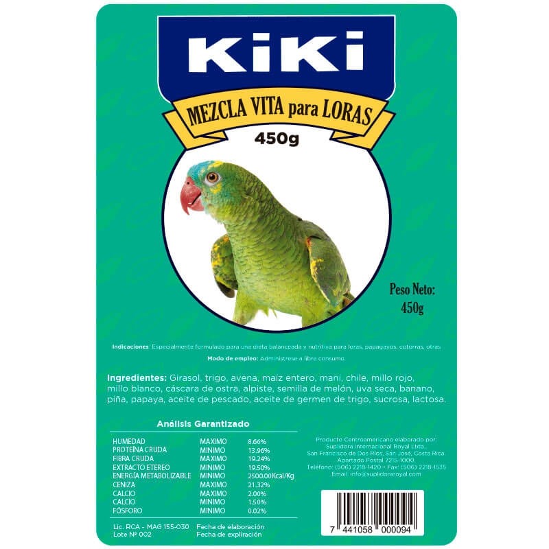 Alimento Kiki para loras y cotorras