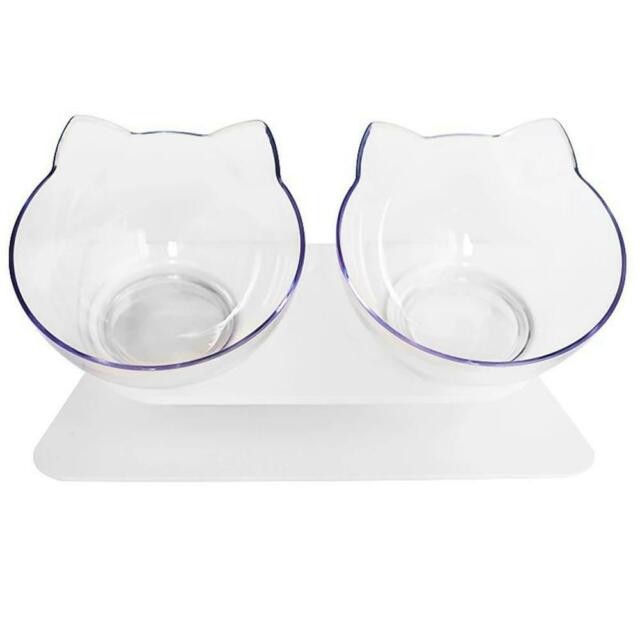 Plato doble inclinado para gatos