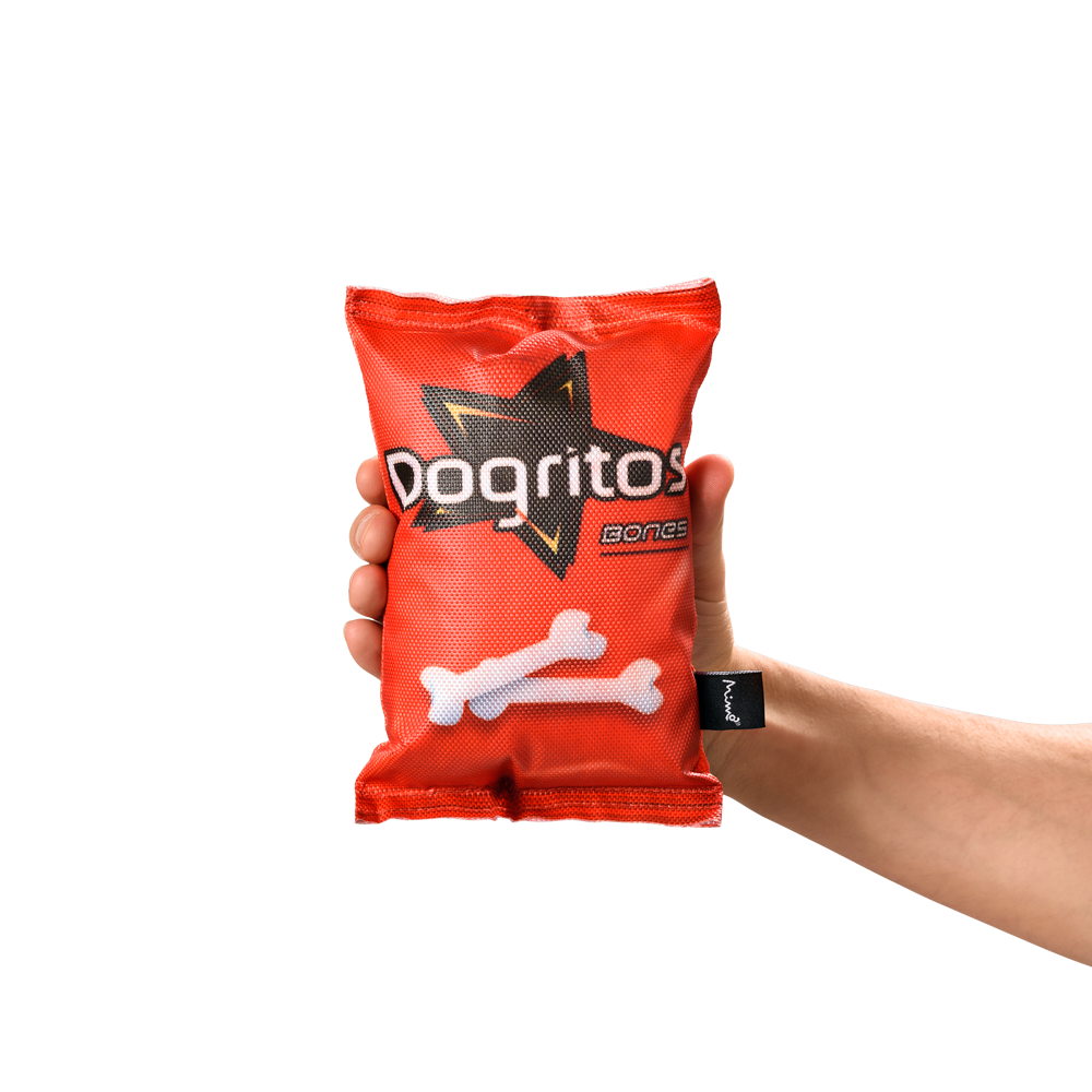 MIMO Juguete Chips Collection Squeaker, con Sonido de Bolsas de Papas Tostadas Dogritos,Lazy, Mutzz