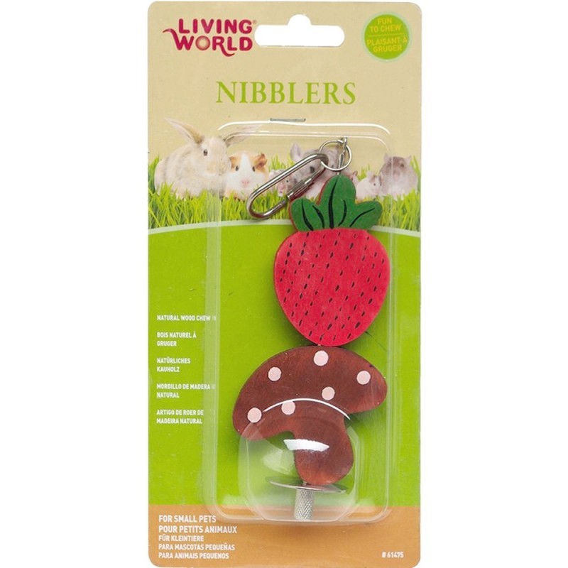 Living World - Nibblers - Mordedor de madera Fresa y Hongo