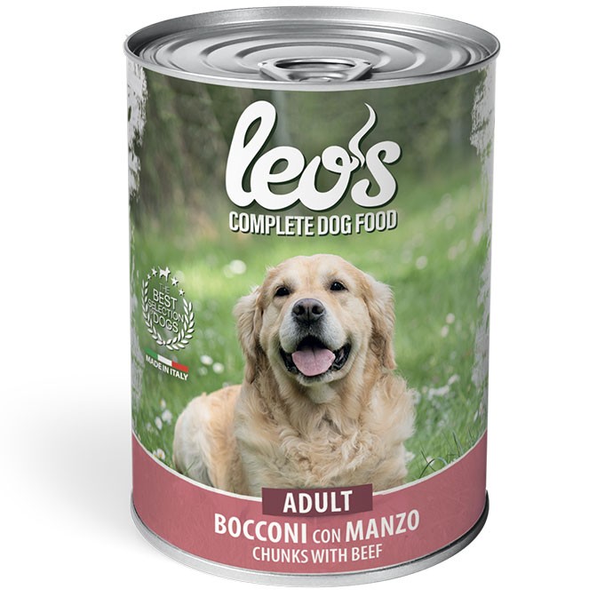 Leo's Bocconi lata perro adulto ternera 415g