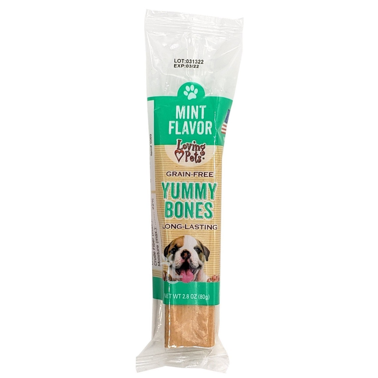 Dog Yummy Bone Mint 80g Loving Pets